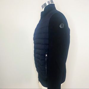 MONCLER Navy feather down quilted bomber jacket
